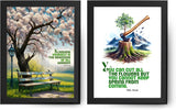 Framed Mental Health Posters -Wall Art, Mental Health Quotes, Therapy - Positive Quotes, Therapy Home Office Decor, Mental Health Awareness, Self Love Posters (A HEALTHY MIND IS A WEALTHY SOUL, 7"L x 5"W, Framed)