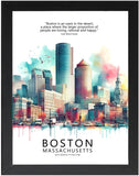 Framed Cityscape Poster, Modern City Prints, US Cities Skyline Wall Art, Travel Photography Decor, Beautiful Urban Posters for Home Deco (CHICAGO ILLINOIS, 7" L x 5" W, Framed)
