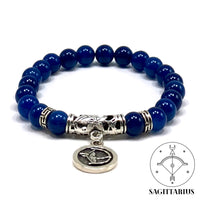 SAGITTARIUS ZODIAC Healing Gemstone Bracelets According to Zodiac Series -8 mm Blue Agate Beads- Astrology Healing Stress Relief Bracelets