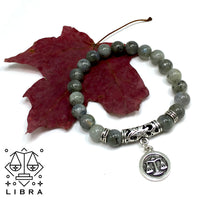 LIBRA ZODIAC Healing Gemstone Bracelets According to Zodiac Series -8 mm Labradorite Stone Beads- Astrology Healing Stress Relief Bracelets