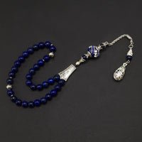 -PRESTIGE SERIES- Lapis Lazuli Stone Prayer Beads-Tesbih-Tasbih-Tasbeeh-Misbaha (8 mm 33 beads)