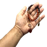 -Swing Beads Collection- Prayer Beads Tesbih Tasbih Tasbeeh Misbaha Masbaha Subha Sebha Sibha Rosary (Model 7 -RED Agate Stone -8 mm 33 Diameter Beads)