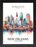 Framed Cityscape Poster, Modern City Prints, US Cities Skyline Wall Art, Travel Photography Decor, Beautiful Urban Posters for Home Deco (CHICAGO ILLINOIS, 7" L x 5" W, Framed)