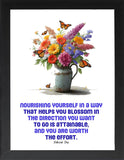 Framed Mental Health Posters -Wall Art, Mental Health Quotes, Therapy - Positive Quotes, Therapy Home Office Decor, Mental Health Awareness, Self Love Posters (A HEALTHY MIND IS A WEALTHY SOUL, 7"L x 5"W, Framed)