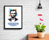 Framed US Presidents Posters, America’s Leaders, US President Quotes, Patriotic Historical Prints, Motivational Home Office Decor & Educational Artwork (Abraham Lincoln, 7L x5 W, Framed)
