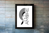 Framed Wisdom Posters - Positive Quotes Wall Art for Mental Health & Therapy - Home Office Decor Self Love Prints (AMORE, 7" L x 5" W, Framed)