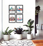 Framed Cityscape Poster, Modern City Prints, US Cities Skyline Wall Art, Travel Photography Decor, Beautiful Urban Posters for Home Deco (CHICAGO ILLINOIS, 7" L x 5" W, Framed)