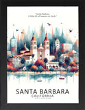 Framed Cityscape Poster, Modern City Prints, US Cities Skyline Wall Art, Travel Photography Decor, Beautiful Urban Posters for Home Deco (CHICAGO ILLINOIS, 7" L x 5" W, Framed)