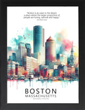 Framed Cityscape Poster, Modern City Prints, US Cities Skyline Wall Art, Travel Photography Decor, Beautiful Urban Posters for Home Deco (CHICAGO ILLINOIS, 7" L x 5" W, Framed)