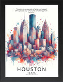 Framed Cityscape Poster, Modern City Prints, US Cities Skyline Wall Art, Travel Photography Decor, Beautiful Urban Posters for Home Deco (CHICAGO ILLINOIS, 7" L x 5" W, Framed)