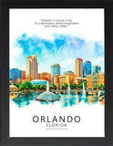 Framed Cityscape Poster, Modern City Prints, US Cities Skyline Wall Art, Travel Photography Decor, Beautiful Urban Posters for Home Deco (CHICAGO ILLINOIS, 7" L x 5" W, Framed)
