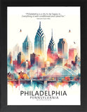 Framed Cityscape Poster, Modern City Prints, US Cities Skyline Wall Art, Travel Photography Decor, Beautiful Urban Posters for Home Deco (CHICAGO ILLINOIS, 7" L x 5" W, Framed)