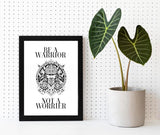 Framed Motivational Posters, Motivational Wall Art, Mental-Love-Health Quotes, Positive Quotes, Motivational, Entrepreneur (BE A WARRIOR NOT A WORRIER, 7" L x 5" W, Framed)