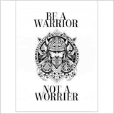 Framed Motivational Posters, Motivational Wall Art, Mental-Love-Health Quotes, Positive Quotes, Motivational, Entrepreneur (BE A WARRIOR NOT A WORRIER, 7" L x 5" W, Framed)