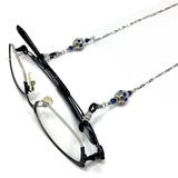 Blue European Rhinestone Beads Design Eyeglass Chain Eyewear Retainer Eyeglass Strap Holder Eyeglass Necklace Women Eyeglass Chain -FREE Eyeglass Case