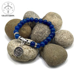 SAGITTARIUS ZODIAC Healing Gemstone Bracelets According to Zodiac Series -8 mm Blue Agate Beads- Astrology Healing Stress Relief Bracelets