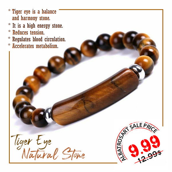 Elegant   Tiger Eye Natural Stone Bracelet (8mm beads)