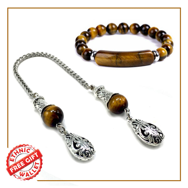 Greek KOMBOLOI Series- Worry Beads Begleri Pony Anxiety Beads Rosary Relaxation Stress Relief (Tiger Eye begleri and Bracelet)