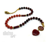 -Swing Beads Collection- Prayer Beads Tesbih Tasbih Tasbeeh Misbaha Masbaha Subha Sebha Sibha Rosary (Model 7 -RED Agate Stone -8 mm 33 Diameter Beads)