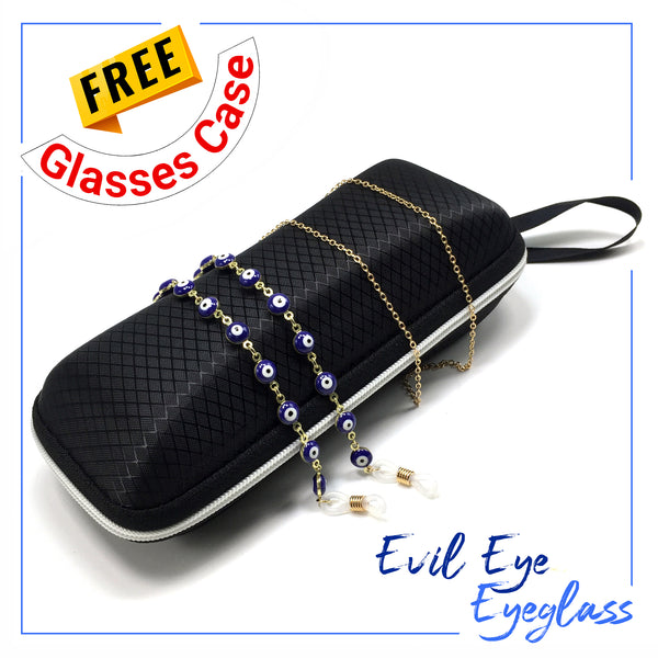 EVIL EYE - Gold Metal  Eyeglass Chain Eyewear Retainer Eyeglass Strap Holder Eyeglass Necklace Women Eyeglass Chain -FREE Eyeglass Case