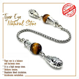 ALBATROSART Design - Greek KOMBOLOI Series Worry Beads Begleri Pony Anxiety Beads Rosary Relaxation Stress Relief  (BEGLERİ -Stainless Steel Chain and Tiger Eye -12 mm-Beads)