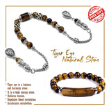 -Zaza Collection- Zaza Stress Worry Beads-Prayer Beads-Tesbih-Tasbih-Tasbeeh-Misbaha-Masbaha-Subha-Rosary (Tiger Eye Stone Zaza and Tiger Eye Stone Bracelet)