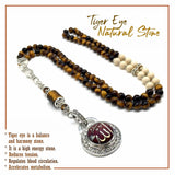 Unique Design Stylish Tiger Eye Stone Prayer Beads-Tesbih-Tasbih-Tasbeeh-Misbaha (6 mm-99 beads)