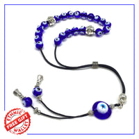 Greek KOMBOLOI Series- Worry Beads Begleri Pony Anxiety Beads Rosary Relaxation Stress Relief (Handmade Evil Eye Beads -(8 mm, 21 Beads)