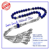 ALBATROSART -Luxury Collection- Prayer Beads-Worry Beads-Tesbih-Tasbih-Tasbeeh-Misbaha-Masbaha-Subha-Sebha-Sibha-Rosary (-Natural Lapis Lazuli Stone 8 mm 33 Beads-)