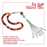 -PRESTIGE SERIES- Miracle Red Agate Stone-Tesbih-Tasbih-Tasbeeh-Misbaha-Masbaha (8 mm 33 beads)