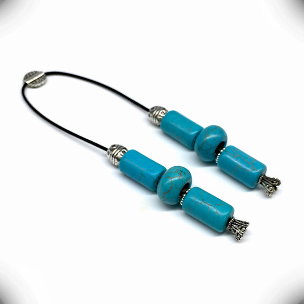 ALBATROSART Design - Greek KOMBOLOI Series- Worry Beads Begleri Pony Anxiety Beads Rosary Relaxation Stress Relief (Cylinder Turquoise -10X16mm-)