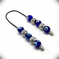 Greek KOMBOLOI Series- Worry Beads Begleri Pony Anxiety Beads Rosary Relaxation Stress Relief (Lampwork Glass Evil Eye Beads -12x11 mm-)