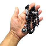 ALBATROSART Special Prayer Beads Series -99 Beads- Tesbih Tasbih Tasbeeh Misbaha Masbaha Subha Sebha Sibha (Black Agate Stone Beads  - 8 mm)