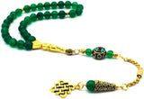 -Orient Collection-Prayer Beads-Worry Beads-Tesbih-Tasbih-Tasbeeh-Misbaha-Masbaha-Subha-Rosary (Green Jade Stone (8 mm-33 Beads))