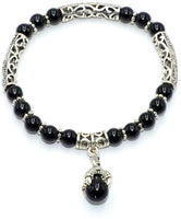 New Style Eagle Clawed Black Onyx Bracelet -6 mm Beads- (Ethnic Wallet Gift)