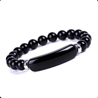 Black Agate Stone Prayer Beads and Bracelet -Worry Beads-Tesbih-Tasbih-Tasbeeh-Misbaha-Masbaha-Subha-Sebha-Rosary (Black Agate Stone / Gold Tassel)