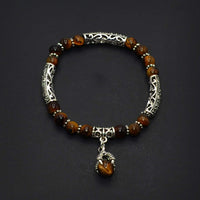 New Style Eagle Clawed Tiger Eye Bracelet -6 mm beads- (ETHNIC WALLET GIFT)