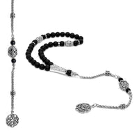 -PASSION COLLECTION- Prayer Beads-Tesbih-Tasbih-Tasbeeh (Black Matte Onyx Stone) (8 mm-33 Beads)