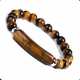 ALBATROSART - Handmade Bracelet Collection - (Ethnic Wallet Gift) (Tiger Eye Natural Stone Bracelet -8mm)