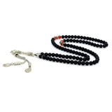 Unisex Prayer Beads-Tesbih-Tasbih-Tasbeeh-Misbaha (6 mm-99 beads) (Black Matte Onyx Stone Design)