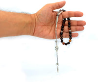 ALBATROSART -Passion Collection- (8 mm - 33 Beads) Worry Beads-Prayer Beads-Tesbih-Tasbih-Tasbeeh-Misbaha-Masbaha-Subha-Sebha-Sibha-Rosary (Coffee Agate Stone)