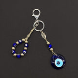 ALBATROSART Design -Special Evil Eye Beaded Collection Worry Beads - Key Chain (10 mm-Beads) Tesbih-Tasbih-Tasbeeh-Misbaha-Masbaha-Subha-Rosary (Key Chain & Tasbih with Evil Eye Beads)