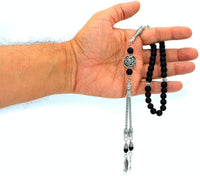 Black Matte Onyx Stone Prayer Beads - Tesbih - Tasbih - Tasbeeh - Misbaha - Masbaha (8 mm-33 beads)