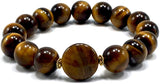 ALBATROSART - Handmade Bracelet Collection - (Ethnic Wallet Gift) (Unisex Tiger Eye Large Gemstone Genuine Bracelet -12 mm beads))