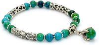 ALBATROSART - Handmade Bracelet Collection - (Ethnic Wallet Gift) (Eagle Clawed Chrysocolla Bracelet -6 mm Beads-)