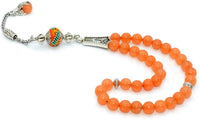 FANTASTIC EAGLE CLAW SERIES Orange Aventurine Stone Prayer Beads-Tesbih-Tasbih (8 mm-33 beads)