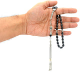 BLACK HEMATIT BEADED COLLECTION- Prayer Beads-Tesbih-Tasbih-Misbaha (9x6 mm Oval Beaded Black)