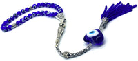 ALBATROSART Design -Handmade Evil Eye Beaded Collection Worry Beads - Prayer Beads (8 mm-33 Beads) Tesbih-Tasbih-Tasbeeh-Misbaha-Masbaha-Subha-Sebha-Sibha-Rosary (Heart)