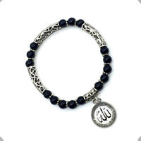 ALBATROSART - Elegant New Bracelet Series (Ethnic Wallet Gift) (Black Onyx (6 mm Small Beads Bracelet with Allah Pattern)