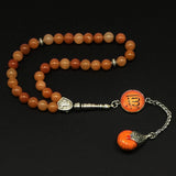 ALBATROSART -Elegance Collection- Prayer Beads-Tesbih-Tasbih-Tasbeeh-Misbaha-Masbaha-Subha-Sebha-Sibha-Rosary (Natural Orange Aventurine Stone and Teardrop Tassel Tesbih -8 mm, 33 Beads-)